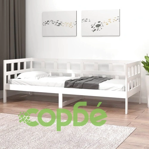 Дневно легло, бяло, борово дърво масив, 80x200 см ➤ топ цена ➤ sorbe.bg