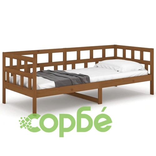 Дневно легло, меденокафяво, борово дърво масив, 80x200 см ➤ топ цена ➤ sorbe.bg