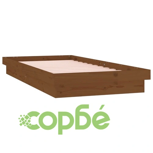 LED легло меденокафяво 75x190 см Small Single масивна дървесина ➤ топ цена ➤ sorbe.bg