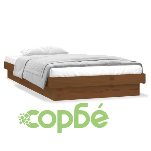 LED легло меденокафяво 75x190 см Small Single масивна дървесина ➤ топ цена ➤ sorbe.bg