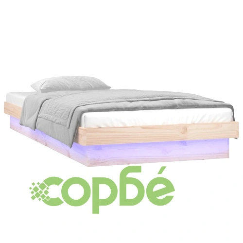 LED рамка за легло 90x190 см Single масивна дървесина ➤ топ цена ➤ sorbe.bg