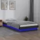 LED рамка за легло сива 90x190 см 3FT Single масивна дървесина