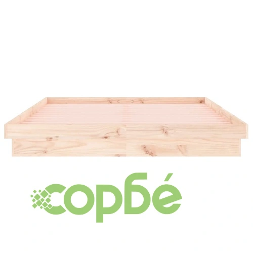 LED рамка за легло 120x190 см Small Double масивна дървесина ➤ топ цена ➤ sorbe.bg