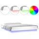 LED рамка за легло бяла 120x190 см Small Double масивно дърво