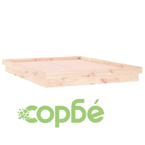 LED рамка за легло 135x190 см Double масивно дърво ➤ топ цена ➤ sorbe.bg