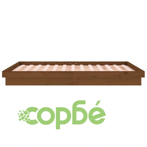 LED рамка за легло меденокафява 140x190 см масивно дърво ➤ топ цена ➤ sorbe.bg
