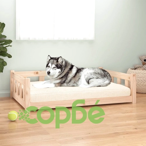 Кучешко легло, 105,5x75,5x28 см, борова дървесина масив ➤ топ цена ➤ sorbe.bg