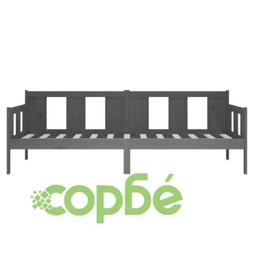 Дневно легло, сиво, борово дърво масив, 80x200 см ➤ топ цена ➤ sorbe.bg