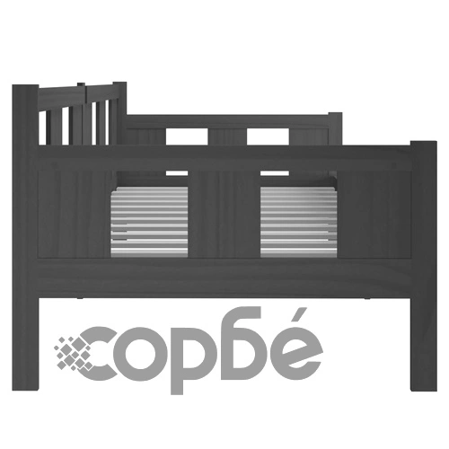 Дневно легло, сиво, борово дърво масив, 80x200 см ➤ топ цена ➤ sorbe.bg