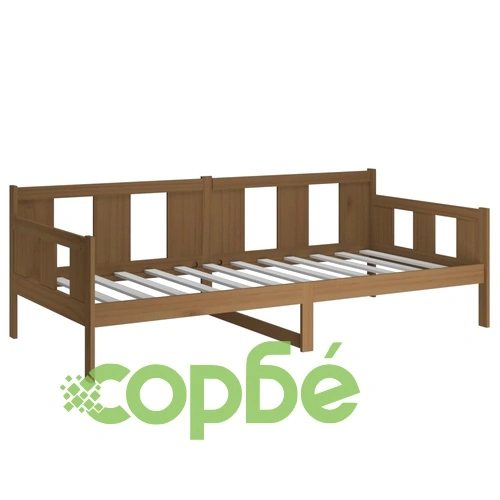 Дневно легло, меденокафяво, борово дърво масив, 80x200 см ➤ топ цена ➤ sorbe.bg