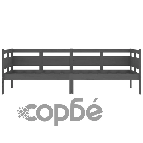 Дневно легло, сиво, борово дърво масив, 80x200 см ➤ топ цена ➤ sorbe.bg