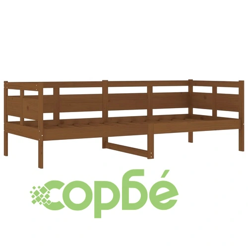 Дневно легло, меденокафяво, борово дърво масив, 80x200 см ➤ топ цена ➤ sorbe.bg