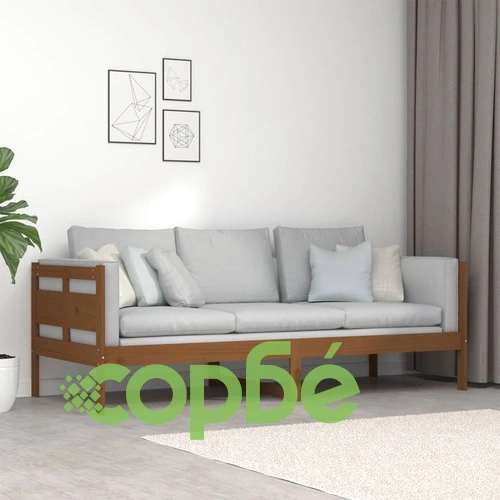 Дневно легло, меденокафяво, борово дърво масив, 80x200 см ➤ топ цена ➤ sorbe.bg
