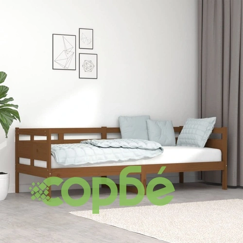 Дневно легло, меденокафяво, борово дърво масив, 80x200 см ➤ топ цена ➤ sorbe.bg