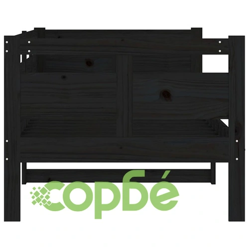 Дневно легло, черно, борово дърво масив, 80x200 см ➤ топ цена ➤ sorbe.bg
