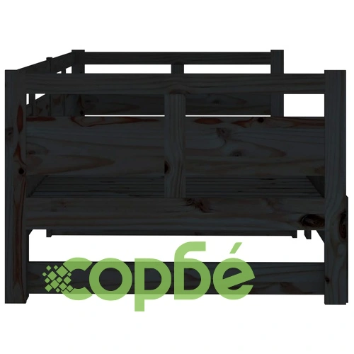 Разтегателно дневно легло, без матрак, черно, 2x(90x200) см ➤ топ цена ➤ sorbe.bg
