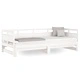 Разтегателна кушетка, бяла, борово дърво масив, 2x(80x200) см