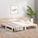 Разтегателна кушетка, борово дърво масив, 2x(90x190) см