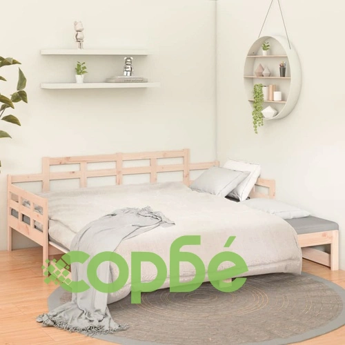 Разтегателна кушетка, борово дърво масив, 2x(80x200) см ➤ топ цена ➤ sorbe.bg