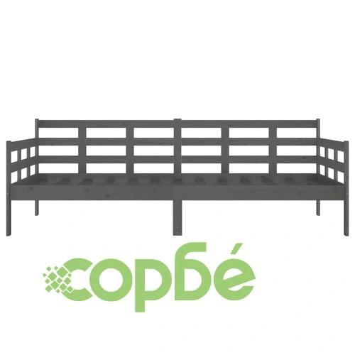 Дневно легло без матрак, сив, борово дърво масив, 90x200 см ➤ топ цена ➤ sorbe.bg