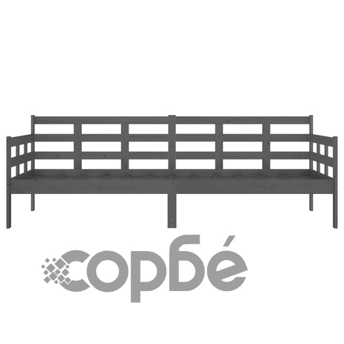 Дневно легло, сиво, борово дърво масив, 80x200 см ➤ топ цена ➤ sorbe.bg