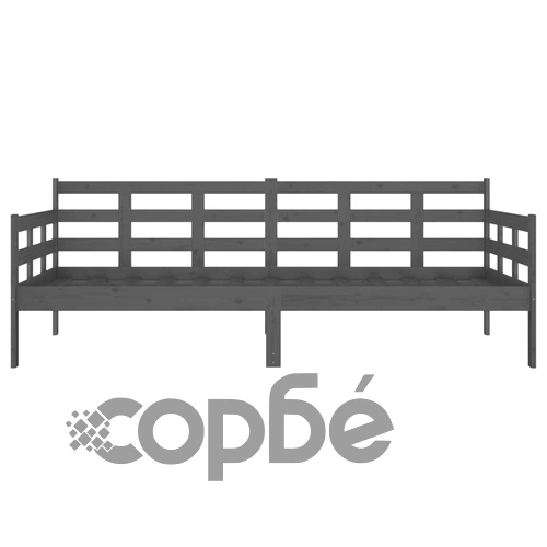 Дневно легло, сиво, борово дърво масив, 90x190 см ➤ топ цена ➤ sorbe.bg