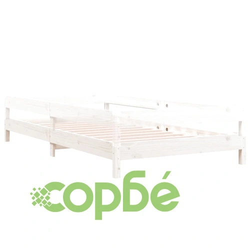 Стифиращо легло, бяло, борово дърво масив, 90x200 см ➤ топ цена ➤ sorbe.bg