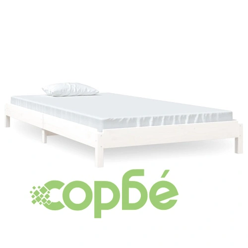 Стифиращо легло бяло 80x200 см масивно борово дърво ➤ топ цена ➤ sorbe.bg