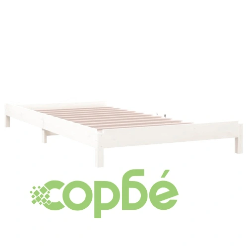 Стифиращо легло бяло 80x200 см масивно борово дърво ➤ топ цена ➤ sorbe.bg