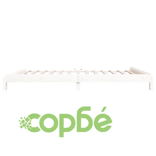 Стифиращо легло бяло 80x200 см масивно борово дърво ➤ топ цена ➤ sorbe.bg