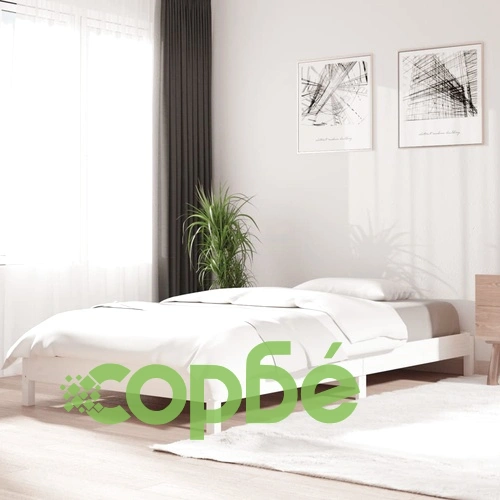 Стифиращо легло бяло 80x200 см масивно борово дърво ➤ топ цена ➤ sorbe.bg