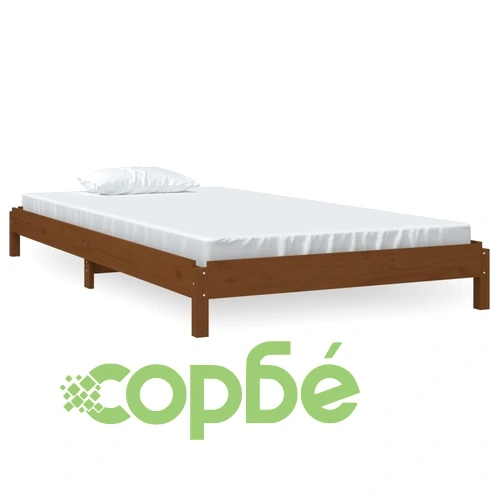 Стифиращо легло, меденокафяво, 80x200 см, борово дърво масив ➤ топ цена ➤ sorbe.bg