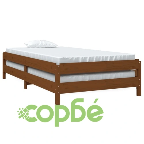 Стифиращо легло, меденокафяво, 80x200 см, борово дърво масив ➤ топ цена ➤ sorbe.bg
