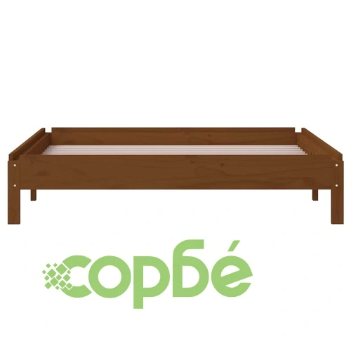 Стифиращо легло, меденокафяво, 80x200 см, борово дърво масив ➤ топ цена ➤ sorbe.bg