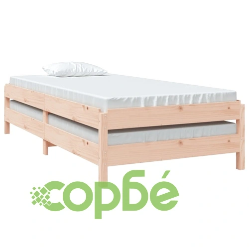 Стифиращо легло 75x190 см масивно борово дърво ➤ топ цена ➤ sorbe.bg