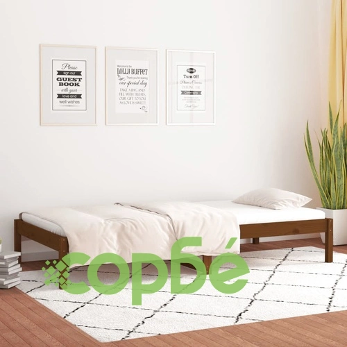 Дневно легло, меденокафяво, борово дърво масив, 90x200 см ➤ топ цена ➤ sorbe.bg