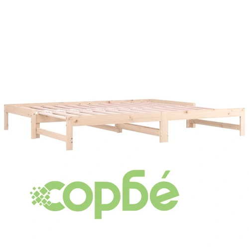 Разтегателно дневно легло, 2x(90x200) см, борово дърво масив ➤ топ цена ➤ sorbe.bg
