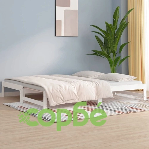 Разтегателно дневно легло, без матрак, бяло, 2x(90x200) см ➤ топ цена ➤ sorbe.bg