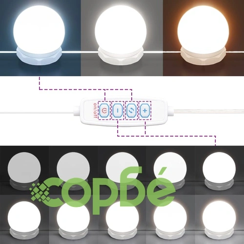 Тоалетка с LED, сив сонома, 74,5x40x141 см ➤ топ цена ➤ sorbe.bg