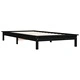Рамка за легло, черно, борово дърво масив, 90x200 см