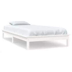 Рамка за легло, бяла, 100х200 см, бор масив
