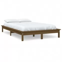 Рамка за легло, меденокафява, бор масив, 120x200 см