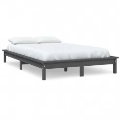 Рамка за легло, сива, бор масив, 150x200 cм, 5FT King Size