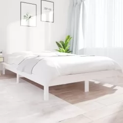 Рамка за легло, бяла, 200x200 см, бор масив