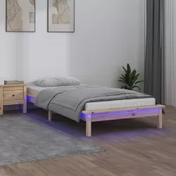 Рамка за легло с LED осветление 90x200 см масивно дърво