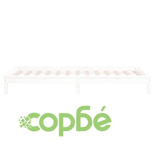 LED Рамка за легло, бяла, 90x200 см, масивно дърво ➤ топ цена ➤ sorbe.bg