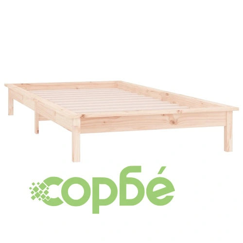 Рамка за легло с LED осветление 100x200 см масивно дърво ➤ топ цена ➤ sorbe.bg