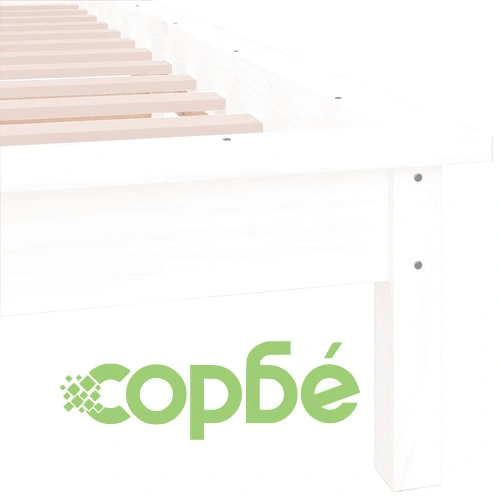Рамка за легло с LED осветление бяла 100x200 см масивно дърво ➤ топ цена ➤ sorbe.bg