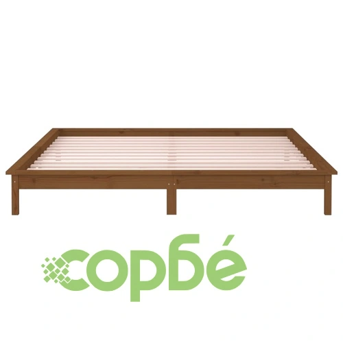 Рамка за легло с LED меденокафява 120x200 см масивно дърво ➤ топ цена ➤ sorbe.bg