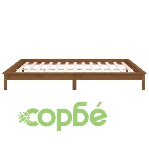 Рамка за легло с LED меденокафява 120x200 см масивно дърво ➤ топ цена ➤ sorbe.bg